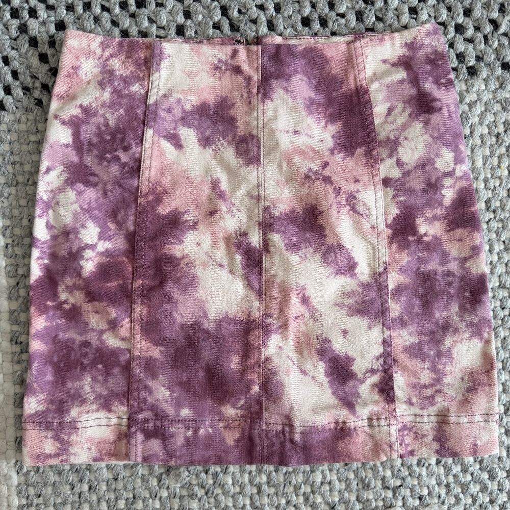 Tie Dye Denim Mini Skirt Size 26